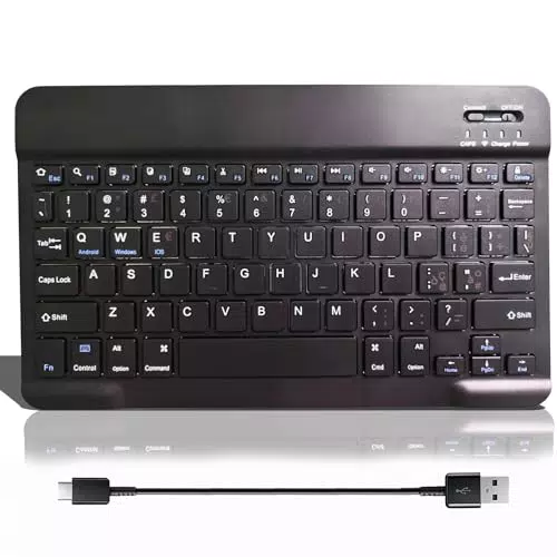 EYERIYO Bluetooth Tastiera senza fili per Tablet - Compatibile con iPad, Samsung Galaxy Tab, Lenovo Tab, Huawei Matepad, Xiaomi Pad - Tipo C Ricarica