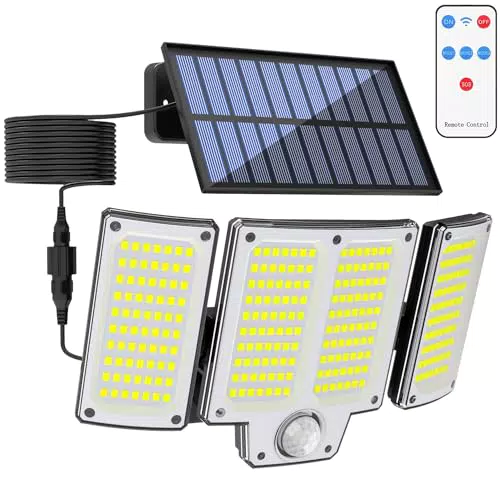 Faretto LED Solare da Esterno con Sensore di Movimento - Illuminazione Giardino IP65