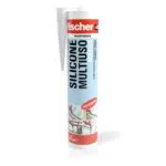 Sigillante Fischer Silicone Acetico Multiuso SAM 280 Trasparente per Vetro e Superfici in Bagno e Cucina