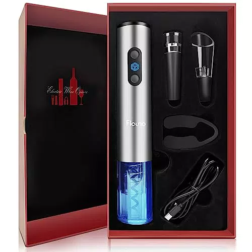 Cavatappi Elettrico Flauno con Apribottiglie Ricaricabile e Accessori per Vino