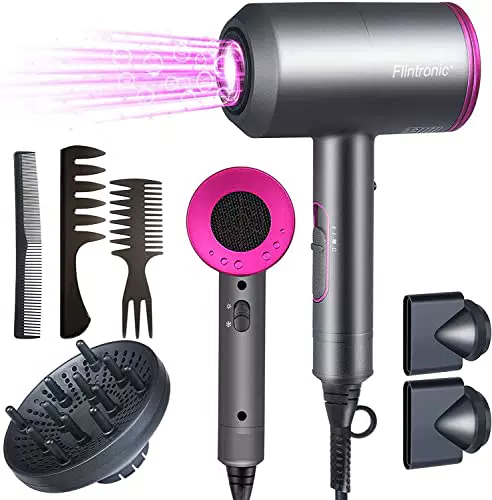 Asciugacapelli Flintronic Professionale 2000W con Tecnologia Ioni - 3 Velocità e Pulsante Caldo/Freddo