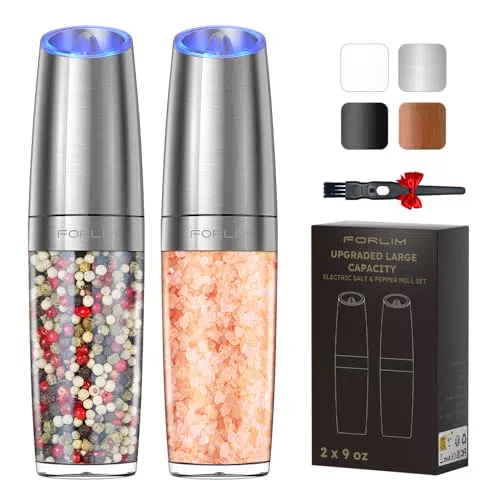 Macinasale e Macinapepe Elettrico Automatico a Batteria - Regolazione Gravità - Acciaio Inox