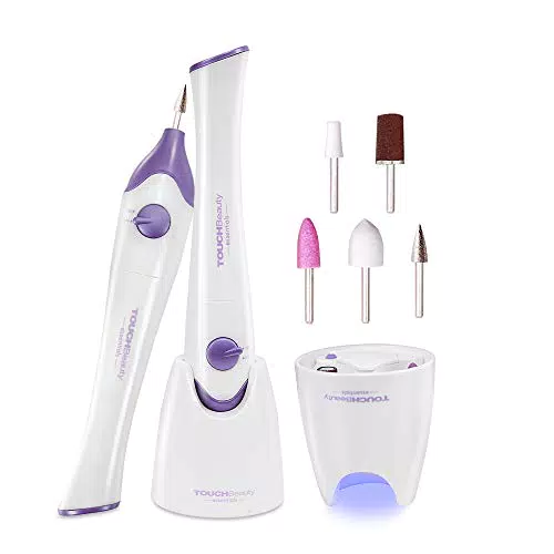 TOUCHBeauty Fresa per Unghie Elettrica con Set Manicure e Pedicure Kit LED UV