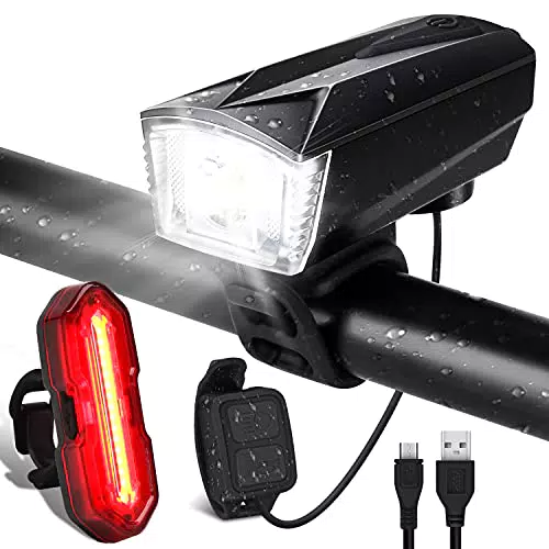 Gobikey Luci Bicicletta LED Ricaricabili USB Impermeabili IP65 - Luci Anteriori e Posteriori per Bici