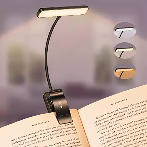 Lampada da Lettura Ricaricabile USB con Luce LED e Clip - Gritin