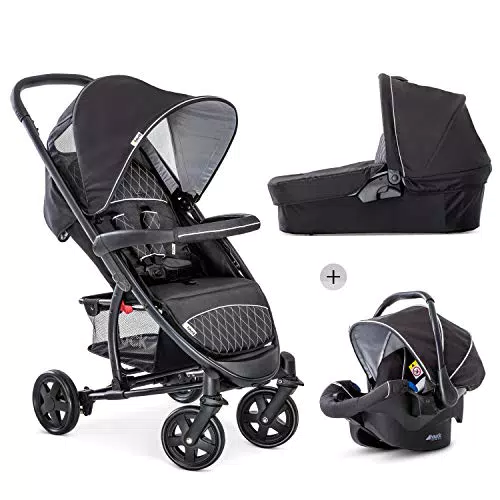 Passeggino Trio Set Hauck Malibu 4: Carrozzina Ovetto Nero