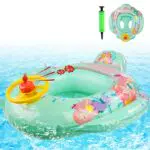 Salvagente Neonato Herefun: Anello di Nuoto con Parasole e Seggiolino Piscina