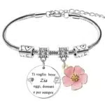 Bracciale Regalo Zia: Charm Regolabile per Donne