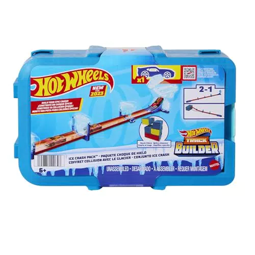 Hot Wheels Track Builder Set Tema Ghiaccio - Giocattolo per Bambini 4+ Anni