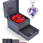 Rose Eterne Immorosa con Collana Pietra Preziosa - Regalo Forever Rose