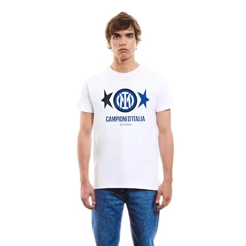 Inter - T-Shirt Scudetto 2023/2024 Campioni d'Italia, Maglia Ufficiale 2 Stelle