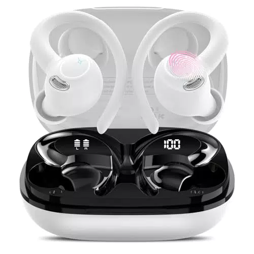 Jesebang Cuffie Bluetooth Sport Wireless con Microfono Stereo e Ricarica Rapida USB-C