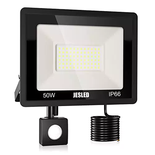 JESLED Faretto LED Esterno con Sensore di Movimento 50W 4500 Lumen IP66 Impermeabile