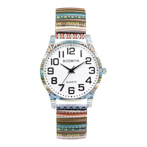 JewelryWe - Orologio da Donna Cinturino Elastico Retro Vintage