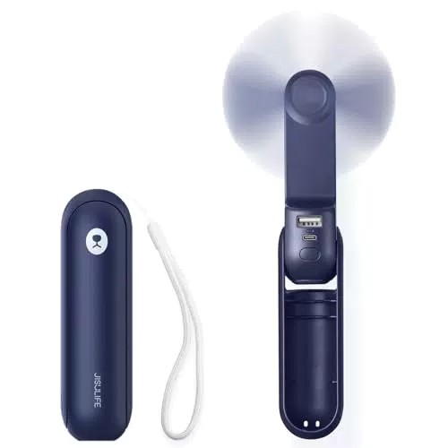JISULIFE Ventilatore Tascabile USB Ricaricabile - Portatile e Pieghevole con Batteria a Lunga Durata