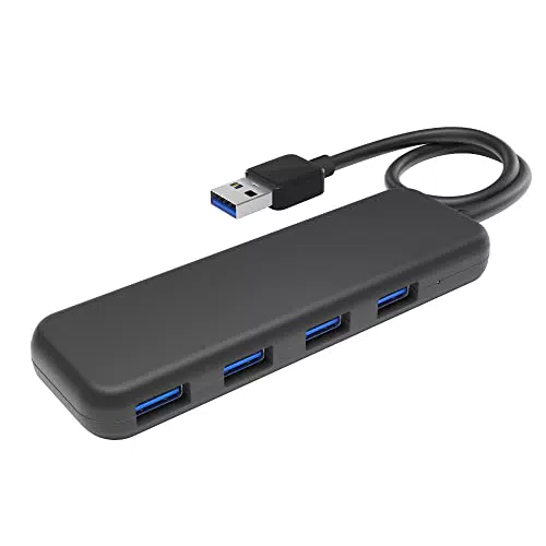 KabelDirekt Hub USB 3.0 a 4 Porte - Design Slim Plug & Play per PC/Portatile/Mac - Connessioni USB-A - SuperSpeed 5 Gbit/s