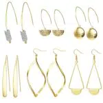 Orecchini Pendenti Curvi Kakonia con Freccia a Goccia - Stile Oro