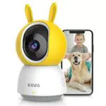 KAWA Telecamera Wi-Fi Interno 2K per la Sicurezza Domestica con Sirena e Rilevamento del Movimento