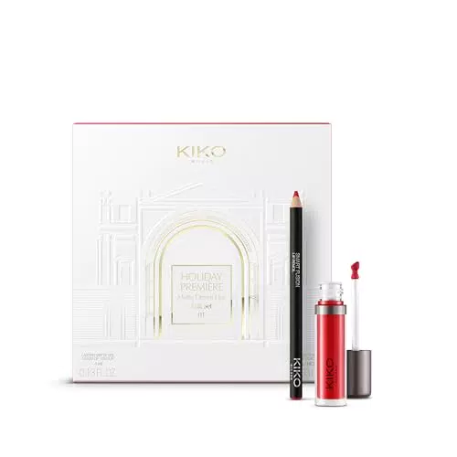 KIKO Milano Holiday Première Matte Desire Lips Gift Set - Rossetto Liquido Mat e Matita Labbra assortita
