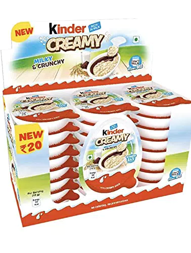 Kinder Creamy Milky & Crunchy - Snack Goloso con 24 Pezzi
