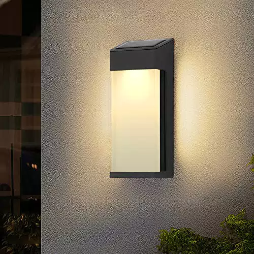 Applique Solare da Esterno Kiwaezs a Luce Bianca Calda per Balcone e Giardino