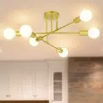 Plafoniera Industriale Sputnik Vintage 6 Luci Diametro 50 cm - Lampadario da Soffitto per Camera da Letto e Cucina