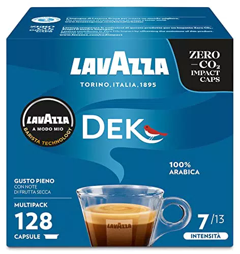 Lavazza A Modo Mio Dek Cremoso, Capsule Caffè Decaffeinato 100% Arabica, Intensità 7, Note di Mandorle