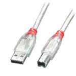Cavo USB 2.0 Lindy Tipo A/B Trasparente