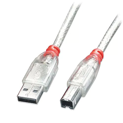 Cavo USB 2.0 Lindy Tipo A/B Trasparente