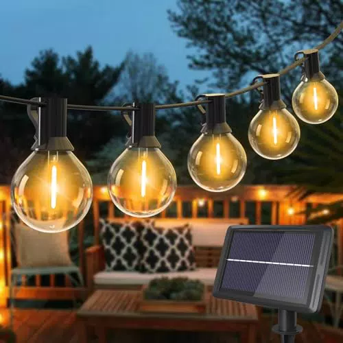 Litogo Catena Luminosa Solare 13M con 15+1 LED G40 per Esterno Impermeabile - Energia Solare