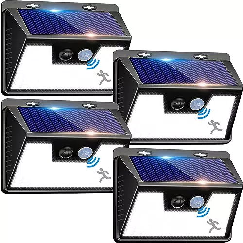 Luce Solare LED Esterno con Sensore di Movimento - Faretti Solari a LED IP65 Impermeabile