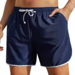 Pantaloncini Bagno Uomo Marvmys Asciugatura Veloce con Fodera in Rete - Blu Navy
