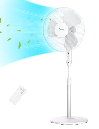 Ventilatore a Piantana Midea MFS400M0APW0 con Telecomando e Regolazione Altezza