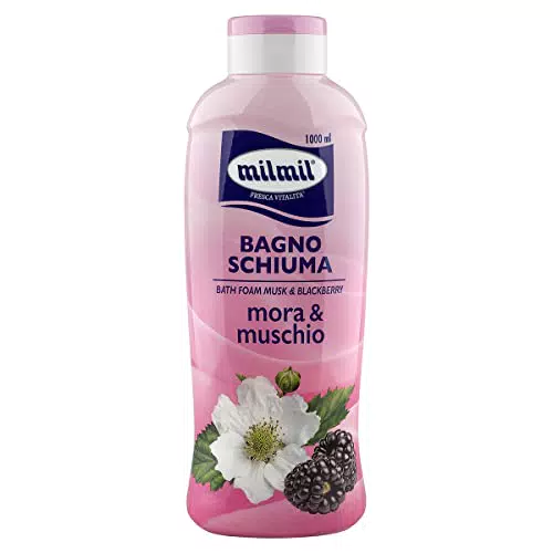 Milmil Bagno Schiuma Fragranza Mora e Muschio - Dermatologicamente Testato pH Fisiologico