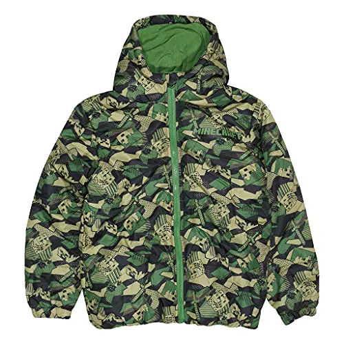 Minecraft Pufferjacke Jungen con Logo Camouflage - Verde