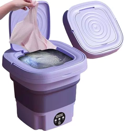 Mini Lavatrice Portatile Pieghevole con Centrifuga - Ideale per Campeggio e Viaggi