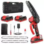 Motosega Elettrica Brushless Bamse 8 Pollici con Batterie e Catene - Velocità 10m/s - per Rami, Cortile e Giardino