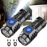 Mini Torcia Monster a Tre Occhi LED Ricaricabile - 5 Modalità di Luce - Portata 500 Metri - Nero