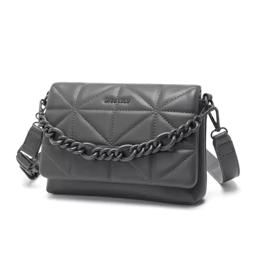 Borsa a Tracolla Miss Lulu in Pelle PU Morbida con Cinturino Largo