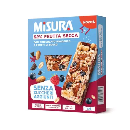 Barretta Snack con Frutta Secca e Cioccolato Fondente - Senza Zuccheri Aggiunti