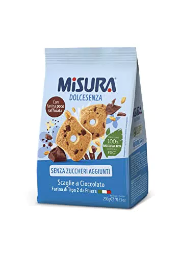 Dolcesenza Biscotti con Scaglie di Cioccolato - Senza Zuccheri Aggiunti