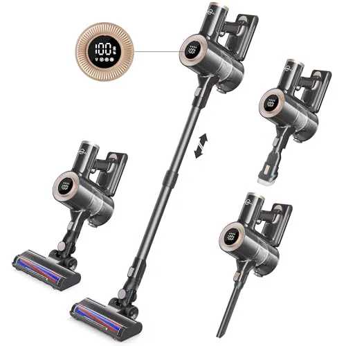 Movell Aspirapolvere Senza Fili 300W Potente con Motore Brushless e Display a LED