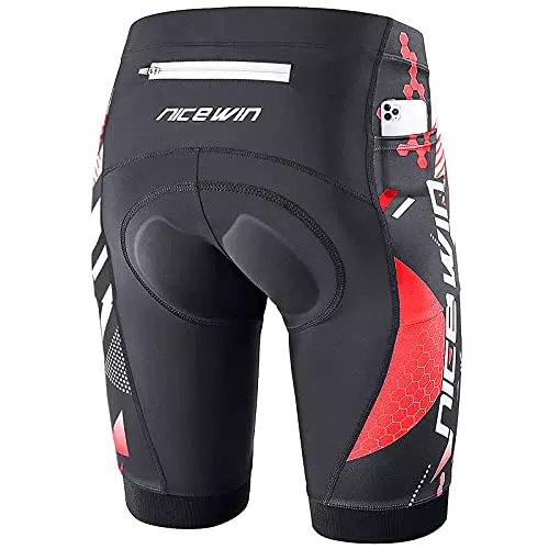 NICEWIN Pantaloncini da Ciclismo Uomo Imbottiti in Gel 4D Traspiranti