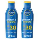 NIVEA SUN Latte Solare Protect & Hydrate FP 30, Crema solare idratante con protezione solare resistente all'acqua