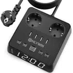 ONLYWIN Ciabatta USB con Presa Multipla e Sveglia Digitale