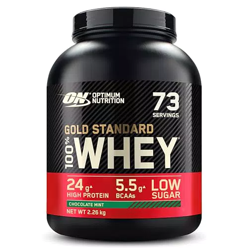 Optimum Nutrition Gold Standard 100% Whey Proteine in polvere con Glutammina e BCAA Naturali, Gusto Cioccolato e Menta