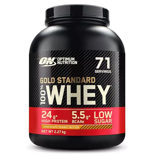 Optimum Nutrition Gold Standard 100% Whey Proteine in Polvere con Glutammina e BCAA Naturali - Gusto Cioccolato e Burro di Arachidi