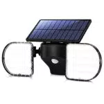 OUSFOT Faretto Led Solare da Esterno con Sensore di Movimento - Luce LED IP65 per Giardino