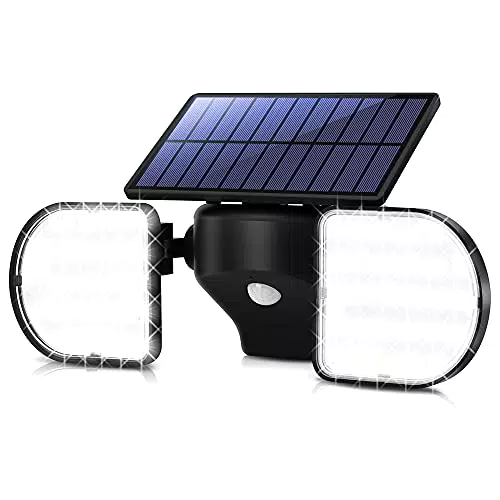 OUSFOT Faretto Led Solare da Esterno con Sensore di Movimento - Luce LED IP65 per Giardino