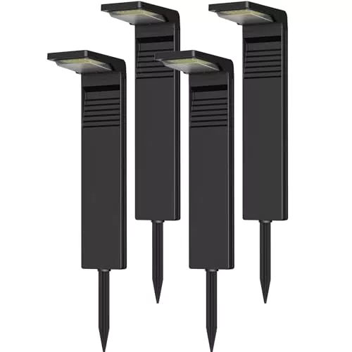 OUSFOT Luci Solari da Esterno IP65 Faretti Solari a LED per Percorsi Giardino